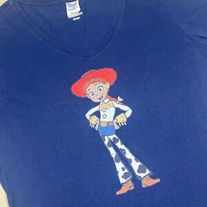 Disney Pixar Toy Story Jessie T Shirt Blue V‎ Neck Ladies XXL